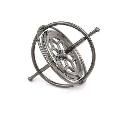 (Black) High Quality Metal Gyroscope Science Educational Stress Relief Toy Gift