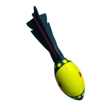 (Yellow) Pallone da calcio volante con fischietto, coda a razzo, palla di gommapiuma antistress, giocattolo per interni ed esterni