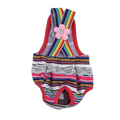 (Striped Red, M) Damen-Hundewindeln, Damen, gestreift, 2er-Pack