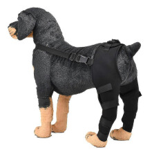 (Black, L) Verstellbare Hunde-Ellbogen- und Kniebandage zum Schutz der Hinterbeine