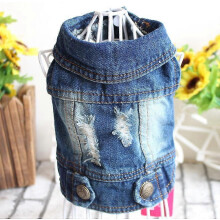 (S, style 6) Cat Denim Vest Puppy Jacket Casual Jeans Coat for Small Dogs Chihuahua French Bulldog