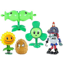 (686-38A Set No Box) Juego de 15 juguetes originales de Plants vs Zombies 2 con catapulta para niños.