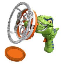 (Green) Macchina per bolle di sapone a forma di dinosauro, ventilatore elettrico, mulino a vento, giocattolo estivo da spiaggia per bambini