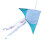 (Blue) Exquisite Colorful Triangle Cartoon Kite Durable Easy Fly Beginner Kids Adults 3