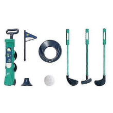 (blue) Juego de golf infantil con 1 palo, 4 pelotas, bandera, hoyos de práctica y putter. Para padres e hijos. Para uso en interiores y exteriores.