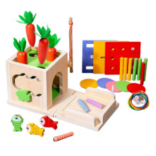 (style2) Juguete educativo para niños pequeños: clasificador de formas de rábano con sistema magnético de pesca.