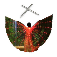 (Red) Alas de baile LED brillantes con mástil telescópico para actuaciones en escenarios.