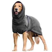 (Dark Grey, 3XL) Pet Dog Towelling Drying Bathrobe Coat Puppy Warmer