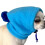 (Blue, M) Dog Fleece Winter Warm Hat with Ear Protection Solid Color Drawstring 1