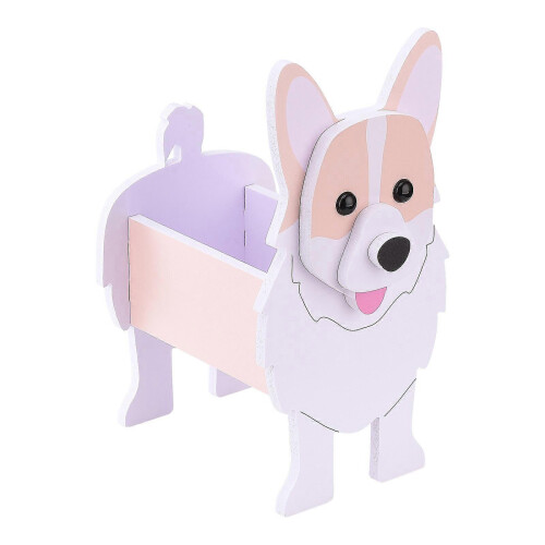 (Multicolor, Corgi Planter) Fioriera a forma di cane, facile da assemblare, per uso esterno e interno. 1