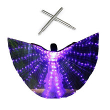 (Purple) Alas de baile LED brillantes con mástil telescópico para actuaciones en escenarios.