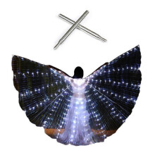 (White) Alas de baile LED brillantes con mástil telescópico para actuaciones en escenarios.
