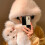 (brown) Women's Beige Soft Plush Dog Pattern Hat Thicken Winter Outdoor 5