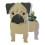 (Multicolor, Pug Planter) Fioriera a forma di cane, facile da assemblare, per uso esterno e interno. 2