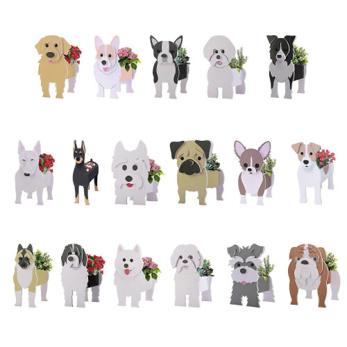 (Multicolor, Newfoundland Planters) Fioriera a forma di cane, facile da assemblare, per uso esterno e interno. 2