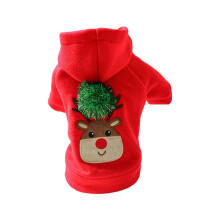 (Hoodie, M) Medium Large Dogs Elk Pattern Hoodie Dress Pullover Puppy Pajamas Dress Christmas XS