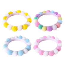 (Yellow blue pink mac, M) Colorful Cute Adjustable Self Adhesive Cat Collar Birthday Christmas Pompoms Pineapple XS