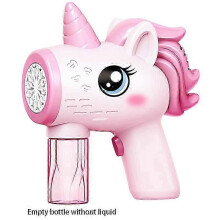 (2) Unicorn Electric Bubble Gun Automatic Soap Blower With Light Outdoor Party Kids Gift