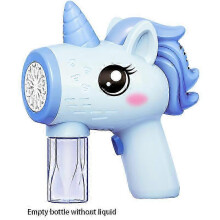 (1) Unicorn Electric Bubble Gun Automatic Soap Blower With Light Outdoor Party Kids Gift