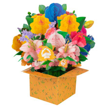 Mother's Day 3D Pop-Up Card with Flowers and Blank Insert
