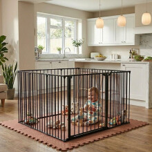 (Black, 105 x 144cm) Safetots Play Den, 70cm High, with Soft Foam Play Mat