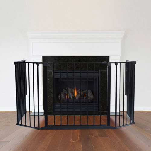 Safetots (88D x 104W cm) Safetots Multi Panel Fire Surround Black