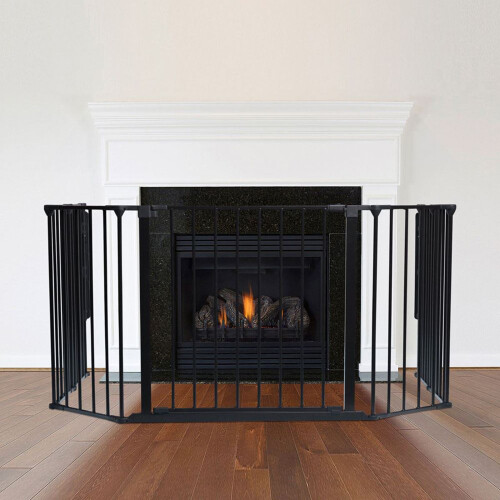 Safetots (82D x 104W cm) Safetots Multi Panel Fire Surround Black