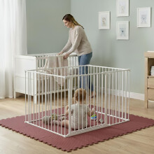 (White, 72 x 105cm) Safetots Play Den, 70cm High, with Soft Foam Play Mat