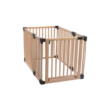 (Natural, 80 x 120cm) Safetots Wooden Play Den Natural Wood, 76cm High, with Soft Foam Play Mat