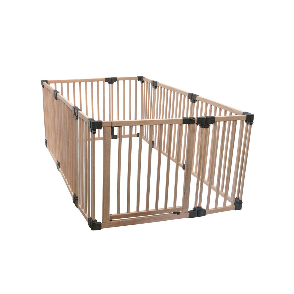 Safetots (Natural, 120 X 200Cm) Wooden Play Den Natural Wood, 76Cm High, With Soft Foam Play Mat