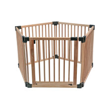 (Natural, Pentagon (5 x 80cm)) Safetots Wooden Play Den Natural Wood, 76cm High, with Soft Foam Play Mat