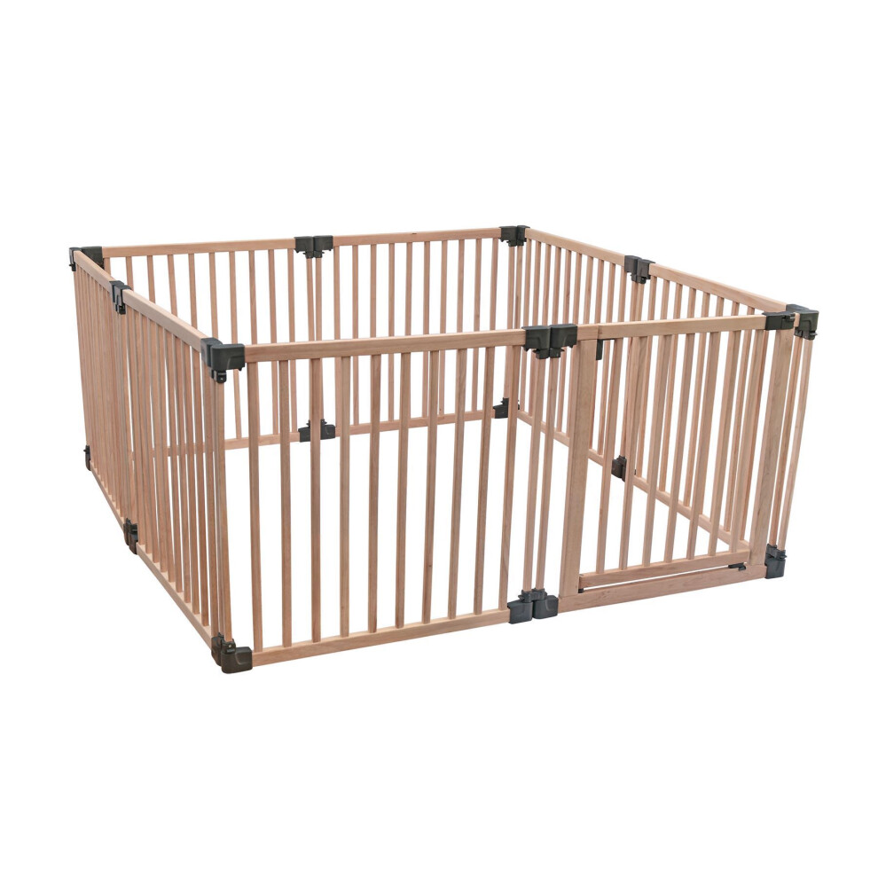 Safetots (Natural, 160 X 160Cm) Wooden Play Den Natural Wood, 76Cm High, With Soft Foam Play Mat