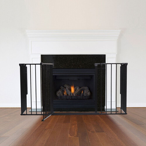 Safetots (46D x 138W cm) Safetots Multi Panel Fire Surround Black 1