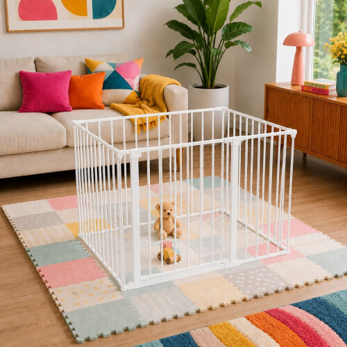 Safetots (72cm x105cm, White) Safetots Premium Multi Panel Play Den 1