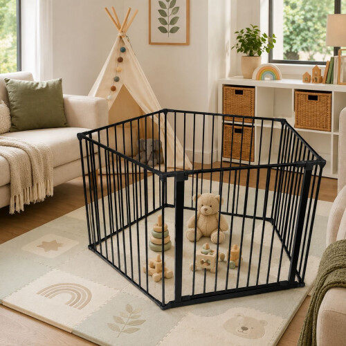 Safetots (5 x 72cm, Black) Safetots Premium Multi Panel Play Den 1