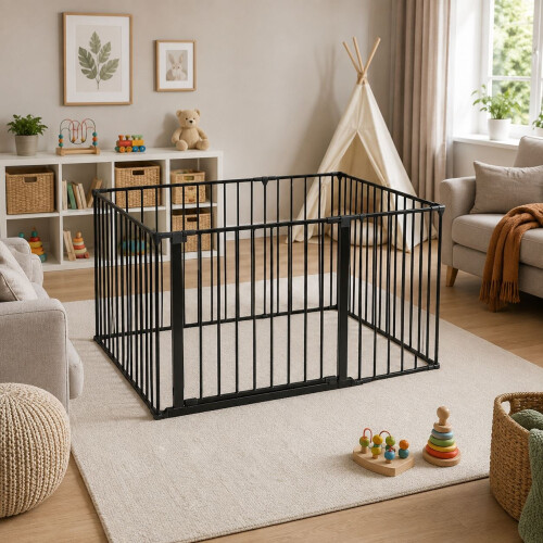 Safetots (72cm x105cm, Black) Safetots Premium Multi Panel Play Den 1