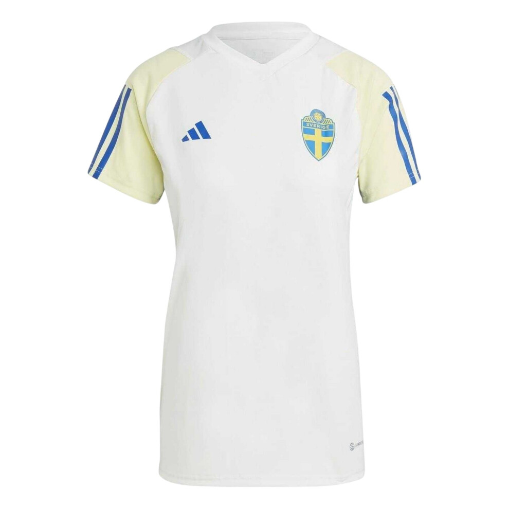 Adidas (16 Uk, Off White) Womens/Ladies Sweden Fa Jersey