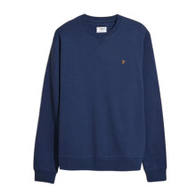 (L, Blue) Farah Mens Organic Cotton Crew Neck Sweatshirt