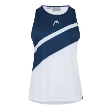 (12 UK, White/Navy) Head Womens/Ladies Crew Neck Tennis Tank Top