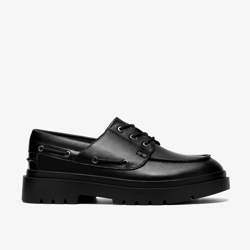 Clarks (Standard, 6 (Adults')) Derry Boat Y. Black Leather