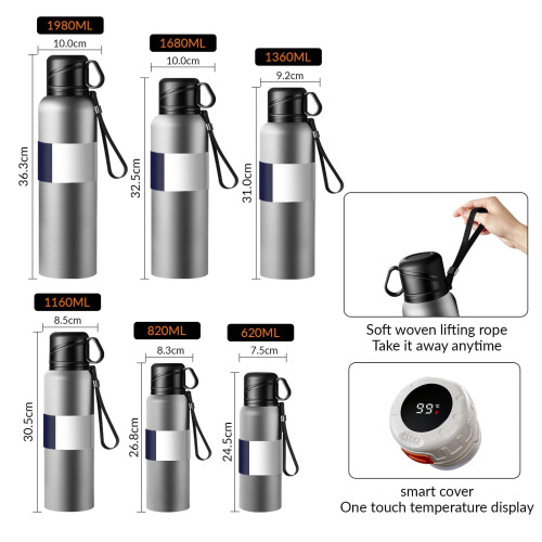 Stainless Steel Vacuum Tea Infuser Bottle with Temperature 1