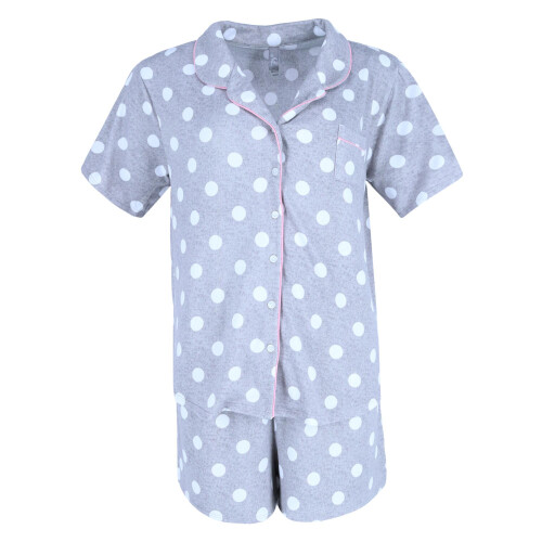 PJ Couture Women's Plus Size Polka Dot Pyjama Short Set