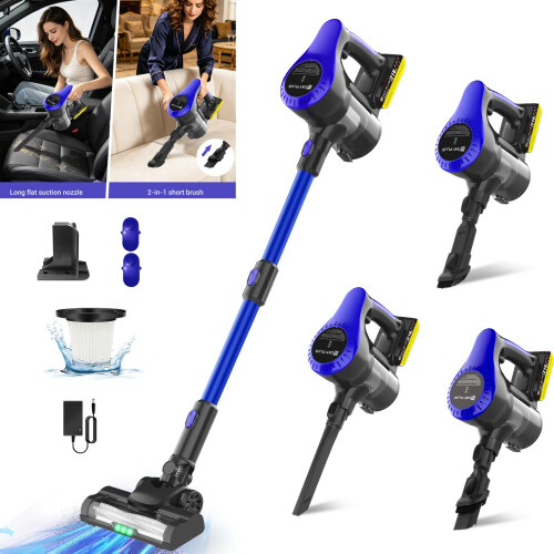 6000W Cordless Vacuum Cleaner Upright Lightweight Handheld Bagless Home Tool