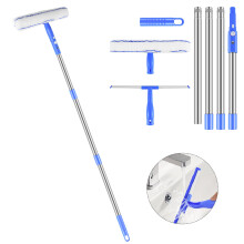 Window Cleaning Tool Mop Wash Wipe Set Extension Pole Telescopic Squeegee Kit
