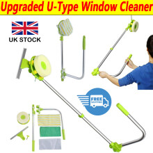 U Shaped Telescopic 2 in 1 Mulpurpose Window Cleaner Adjustable Sponge Head