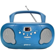 Portable Boombox CD Player with Radio, Blue, Groov-e GV-PS733-BE