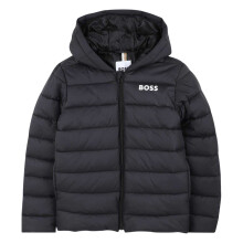 (16 Years, Black) Boss Childrens/Kids Horizontal Stripe Hooded Regular Puffer Jacket