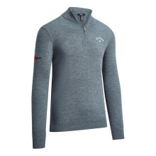 (S, Steel) Callaway Mens Fine Knit Quarter Zip Jumper