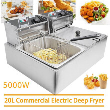 12L / 20L Commercial Electric Deep Fryer Fat Chip Twin Dual Tank Stainless Steel