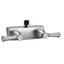 Robinet de douche Dura Faucet DF-SA100L-SN pour camping-car avec inverseur et poignées chaude/froide (nickel brossé)